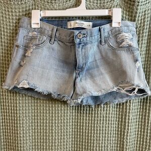 Abercrombie & Fitch Blue Jean Shorts Distressed Style